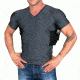 UTUC Men's Concealment V-Neck Shirt, Grey, 3X-Large