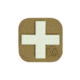 Vanquest Gear 1.5 in x1.5 in Medical Cross Glow In The Dark Patch, Coyote Tan, 9ZMDCR-150-CT-GITD