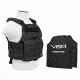 Vism 2924 Series Plate Carrier Vest includes two BSC1012 Soft Ballistic Panels - Shooters Cut 10in X12in, Black BSCVPCV2924B-A