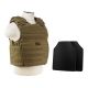 Vism Expert Plate Carrier Vest w/2 10x12in Level IIIA Shooters Cut Hard Ballistic Panels, Tan, Large, BUCCVPCVX2963T-A