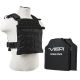 Vism Fast Plate Carrier w/2 10x12in Level IIIA Shooters Cut Soft Ballistic Panels, Black, BSCVPCF2995B-A