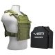 Vism Fast Plate Carrier w/2 10x12in Level IIIA Shooters Cut Soft Ballistic Panels, Green, BSCVPCF2995G-A
