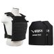 Vism Larger Fast Plate Carrier w/2 11x14in Level III and PE Shooters Cut Hard Ballistic Plates, Black, BPLCVPCFL2995B-A