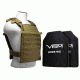 Vism Larger Fast Plate Carrier w/2 11x14in Level III and PE Shooters Cut Hard Ballistic Plates, Tan BPLCVPCFL2995T-A