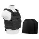 Vism Plate Carrier Vest w/2 10x12in Level IIIA Shooters Cut Hard Ballistic Panels, Black, BUCCVPCV2924B-A