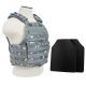 Vism Plate Carrier Vest w/2 10x12in Level IIIA Shooters Cut Hard Ballistic Panels, Digital Camo, BUCCVPCV2924D-A
