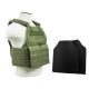 Vism Plate Carrier Vest w/2 10x12in Level IIIA Shooters Cut Hard Ballistic Panels, Green, BUCCVPCV2924G-A