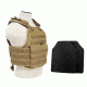 Vism Plate Carrier Vest w/2 10x12in Level IIIA Shooters Cut Hard Ballistic Panels, Tan BUCCVPCV2924T-A