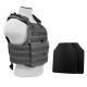 Vism Plate Carrier Vest w/2 10x12in Level IIIA Shooters Cut Hard Ballistic Panels, Urban Gray, BUCCVPCV2924U-A
