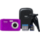 Vivitar 14.1 Megapixel F128 HD Digital Camera Kit w/4 GB Card, Case, Tripod - Purple VF128-PUR/KIT-PR 