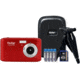 Vivitar 14.1 Megapixel F128 HD Digital Camera Kit w/4 GB Card, Case, Tripod - Red VF128-RED/KIT-PR 