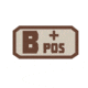 Voodoo Tactical Blood Type Rubber Patch, B+, Gray, 07-0993014000