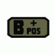 Voodoo Tactical Blood Type Rubber Patch, B+, OD Green, 07-0993004000