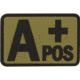 Voodoo Tactical Blood Type Rubber Patch, AB-, Coyote, 07-0998007000