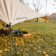 White Duck Sunshade Tarp 330 w/ Poles, 13ft x 13ft/4 x 4 m, SS-4x4-WR