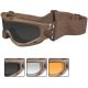 Wiley X Spear Goggle - 3 Lens - Smoke Grey,Clear,Light Rust / Tan Frame, SP293T