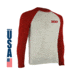 XGO Logo Baseball Shirt, Grey W/Red, Large, 1GH51FP-L-624