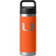 Yeti Rambler 18 oz Water Bottle with Chug Cap - NCAA Miami FL, Team Orange, 28100006812