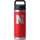 Yeti Rambler 18 oz Water Bottle with Chug Cap - NCAA Nebraska, Rescue Red, 28100006846