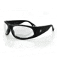 Zan Headgear California Sunglass, Shiny Black Foam Padded, Clear Lens EZCA001C