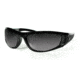 Zan Headgear Iowa Sunglass, Shiny Black Frame, Smoked Lenses EZIA01