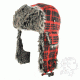 Zan Headgear Trooper Hat with Grey Fur, Buffalo Plaid WTH068