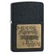 Zippo Black Crackle Classic Style Lighter w/ Zippo Logo Brass Emblem 362