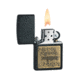 Zippo Black Crackle Classic Style Lighter w/ Zippo Logo Brass Emblem 362