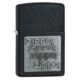 Zippo Black Crackle Classic Style Lighter w/ Zippo Logo Chrome Emblem 363