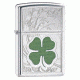 Zippo CLVR Four Leaf Clover Classic Lighter, High Polish Chrome 24699