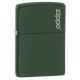 Zippo Classic Style Lighter w/ Zippo Logo, Green Matte 221ZL
