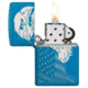 Zippo High Polish Blue Eagle And Flag Pocket Lighter 29882