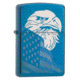Zippo High Polish Blue Eagle And Flag Pocket Lighter 29882
