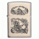 Zippo Ivory Scrimshaw Liberty Eagle Chrome Pocket Lighter, 29517