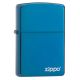 Zippo Classic Style Lighter w/ Zippo Logo, Sapphire 20446ZL