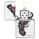 Zippo White Matte Floral Gun Pocket Lighter 29894