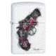 Zippo White Matte Floral Gun Pocket Lighter 29894