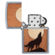 Zippo Woodchuck USA Howling Wolf Lighter w/ Click, Silver, One Size, 49043