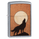 Zippo Woodchuck USA Howling Wolf Lighter w/ Click, Silver, One Size, 49043