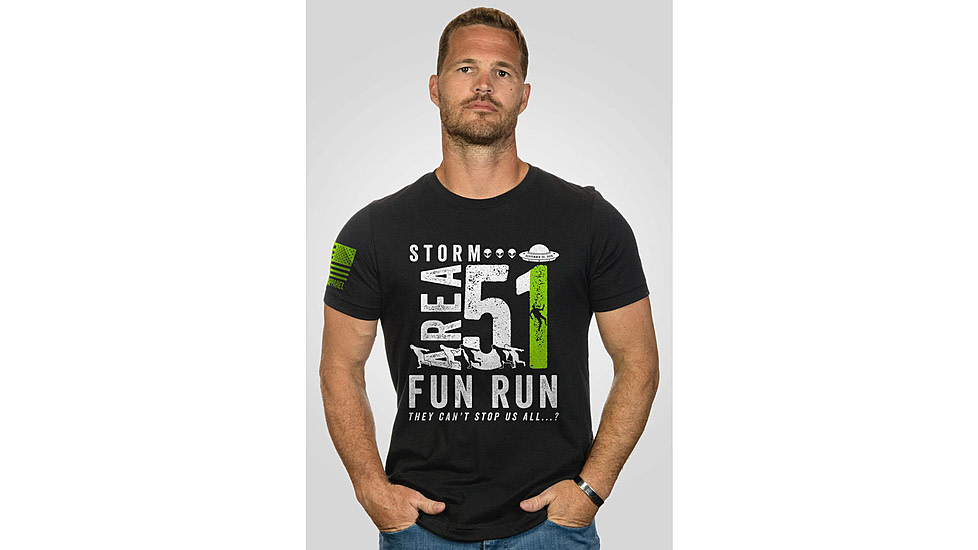 Nine Line STORM AREA 51 FUN RUN T-SHIRT - BLACK - 3X-LARGE 8CE720FA, NLAA51FRTSBLACKS