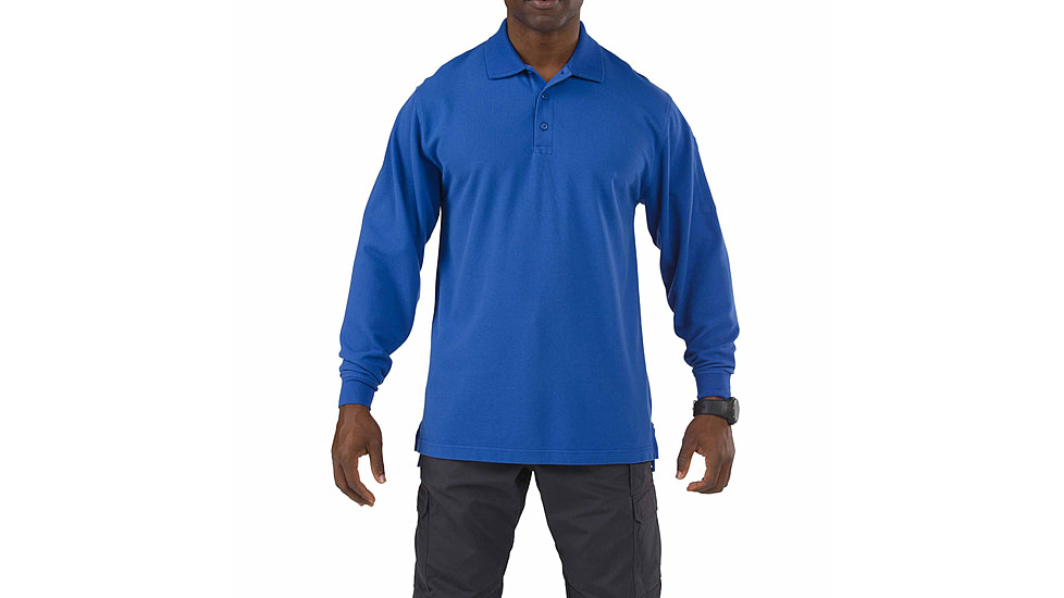 5.11 Tactical Professional Long Sleeve Polo - Men's, Extra Large, Regular, Academy Blue, 42056-692-XL