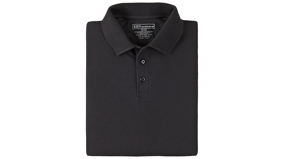 5.11 Tactical Professional Long Sleeve Polo - Men's, Extra Large, Regular, Black, 42056-019-XL