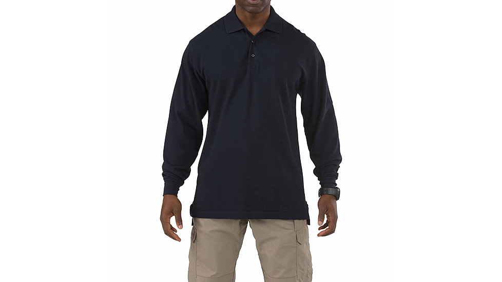 5.11 Tactical Professional Long Sleeve Polo - Men's, Large, Tall, Dark Navy, 42056T-724-L