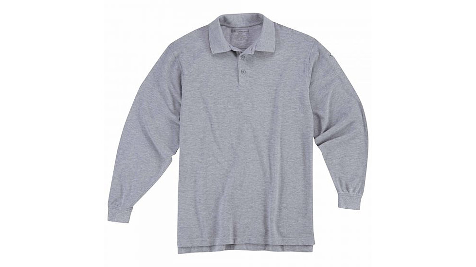 5.11 Tactical Professional Long Sleeve Polo - Men's, Extra Large, Tall, Heather Grey, 42056T-016-XL