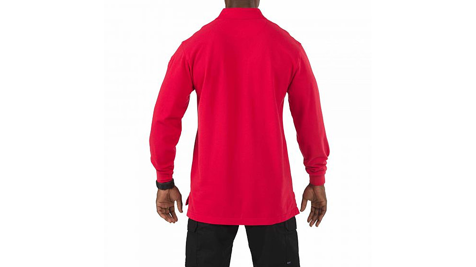 5.11 Tactical Professional Long Sleeve Polo - Men's, Large, Regular, Range Red, 42056-477-L