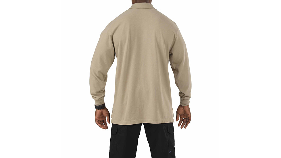 5.11 Tactical Professional Long Sleeve Polo - Men's, 2XL, Tall, Silver Tan, 42056T-160-2XL