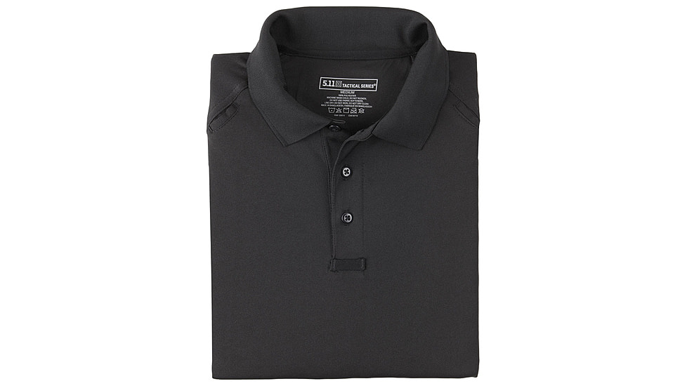 5.11 Tactical Performance Long Sleeve Polo - Men's, Large, Regular, Black, 72049-019-L