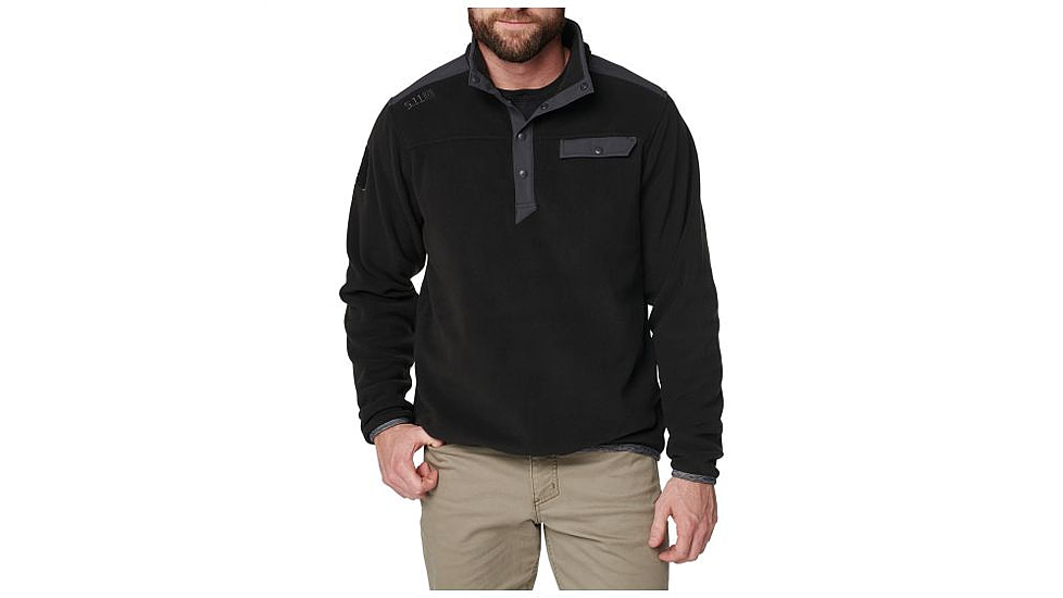 5.11 Tactical Apollo Tech Fleece Tech Shirt - Men's, Black, Extra Large, 72124-019-XL