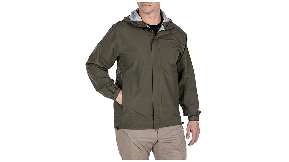 5.11 Tactical Duty Rain Shell Jacket - Mens, Ranger Green, XS, 48353ABR-186-XS