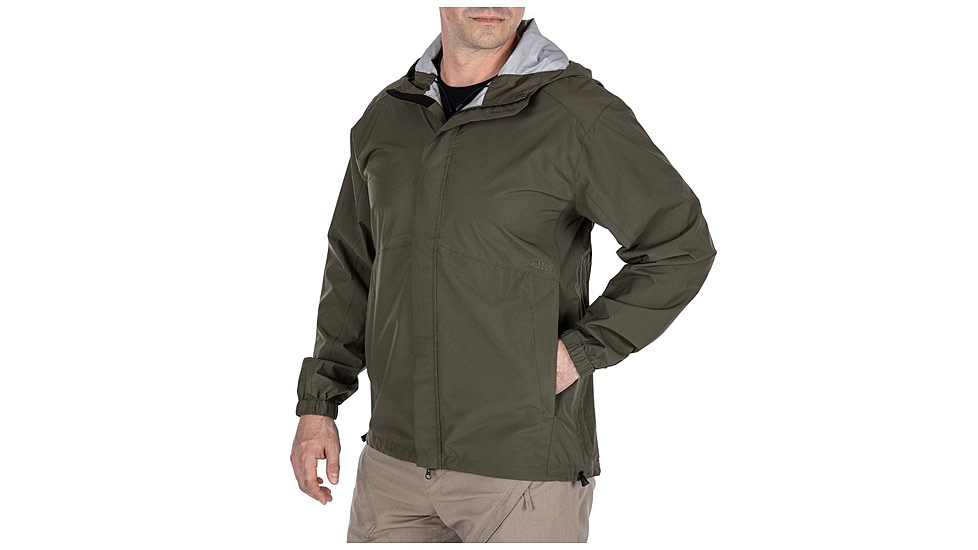 5.11 Tactical Duty Rain Shell Jacket - Mens, Ranger Green, XS, 48353ABR-186-XS
